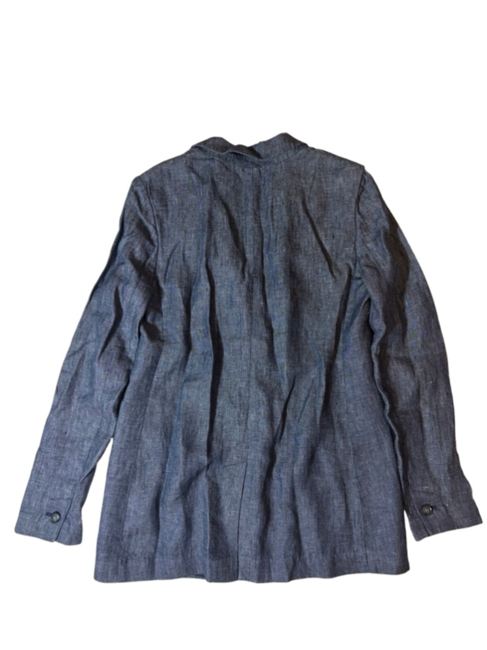 Banana Republic Linen Blazer 6 Blue Chambray One Button Jacket - Picture 3 of 8